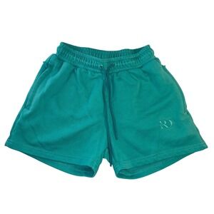 RD Boutique Teal Fleece Sweat Shorts Zipper Pockets XS